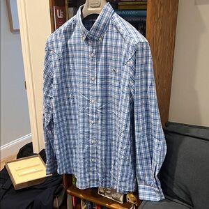 Vineyard Vines Blue and White Plaid Shirt